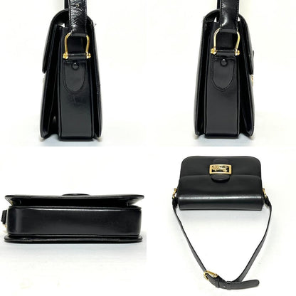 Celine Vintage Carriage Hardware Leather Shoulder Bag Hb02235
