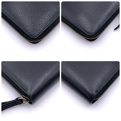 Gucci Garden Wallet Cherry Black Leather Zip Around — view 6