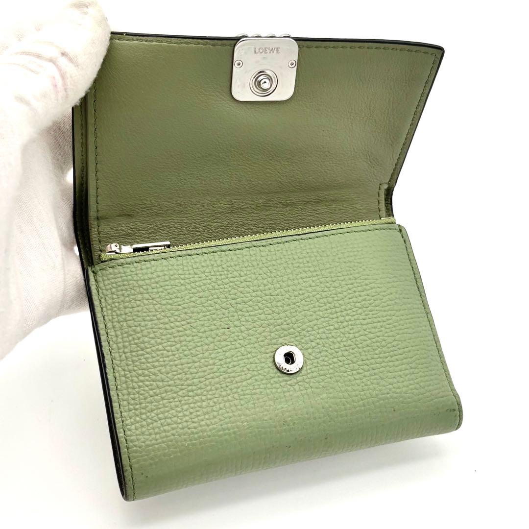 Loewe Wallet Trifold Anagram Green — view 3