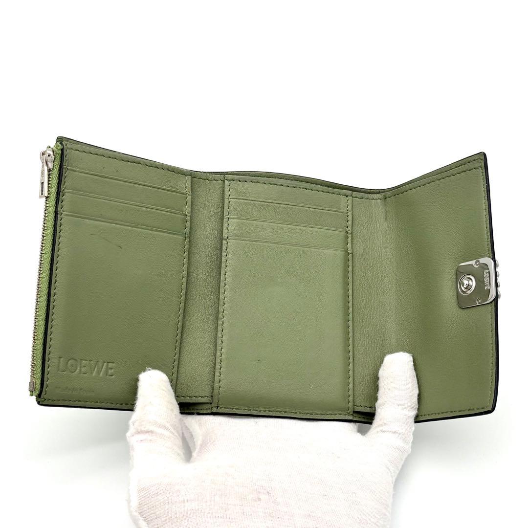 Loewe Wallet Trifold Anagram Green — view 4