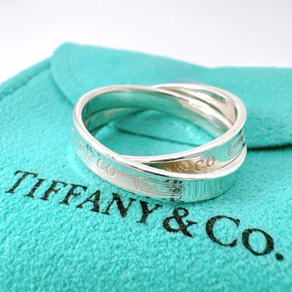 Tiffany & Co 1837 Interlocking Ring In Silver Size 165