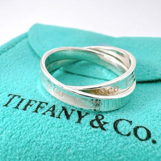 Tiffany & Co 1837 Interlocking Ring In Silver Size 165