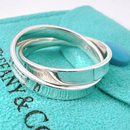 Tiffany & Co 1837 Interlocking Ring In Silver Size 165