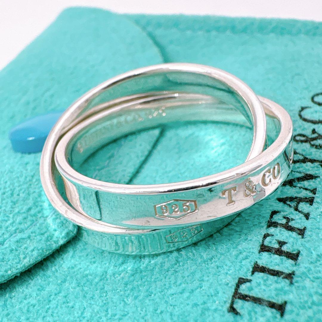 Tiffany & Co 1837 Interlocking Ring In Silver Size 165