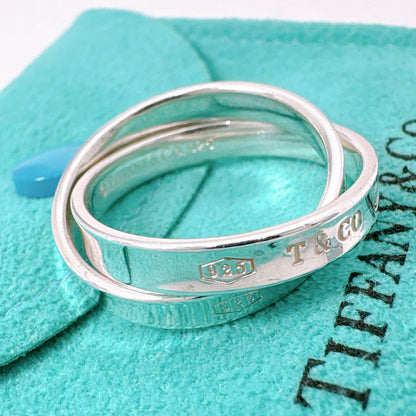 Tiffany & Co 1837 Interlocking Ring In Silver Size 165