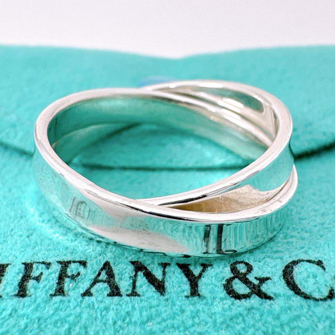 Tiffany & Co 1837 Interlocking Ring In Silver Size 165
