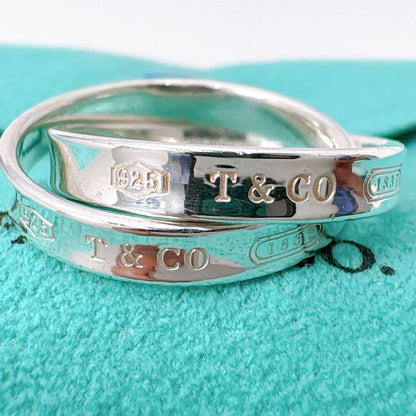 Tiffany & Co 1837 Interlocking Ring In Silver Size 165