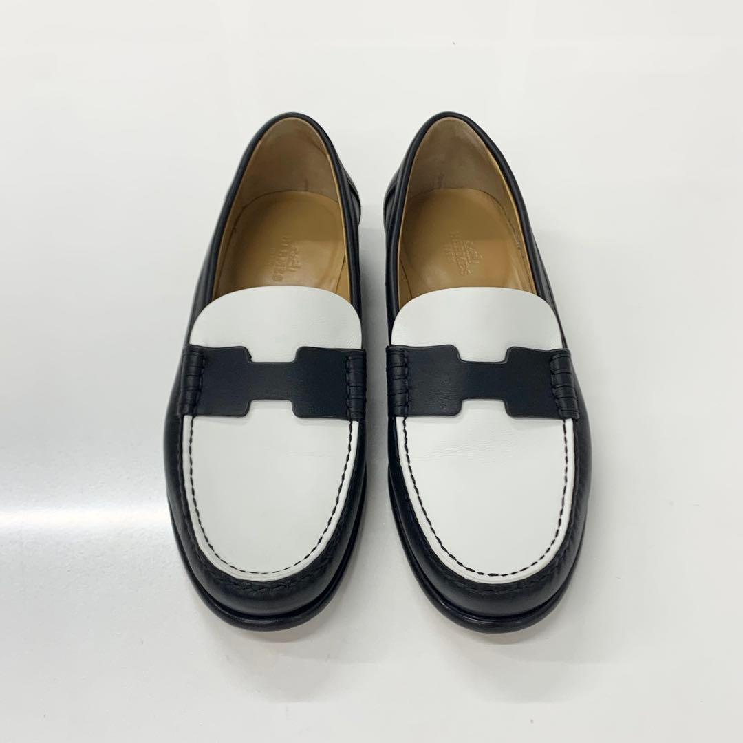 Hermes Kennedy Leather Loafers Bicolor — view 2