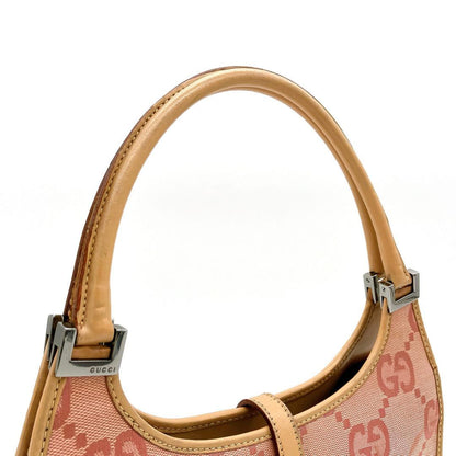 Gucci Jackie Handbag GG Canvas Pink Silver Hardware