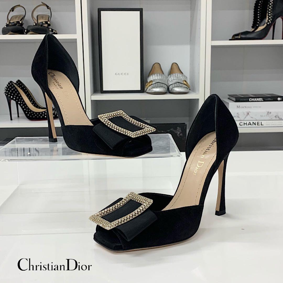 Dior Idylle Suede Visual Buckle Sandals
