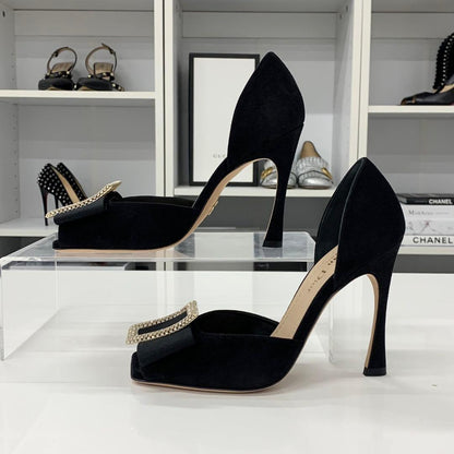 Dior Idylle Suede Visual Buckle Sandals — view 2