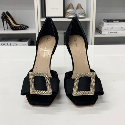 Dior Idylle Suede Visual Buckle Sandals — view 4