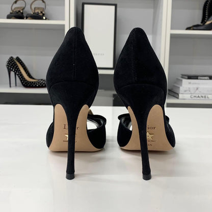 Dior Idylle Suede Visual Buckle Sandals — view 6