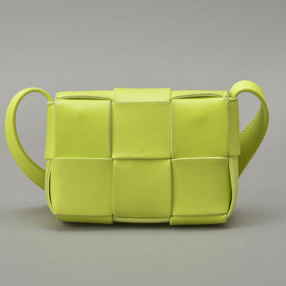 Bottega Veneta Caddy Cassette Shoulder Bag Lime Green Leather — view 3