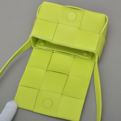 Bottega Veneta Caddy Cassette Shoulder Bag Lime Green Leather — view 6