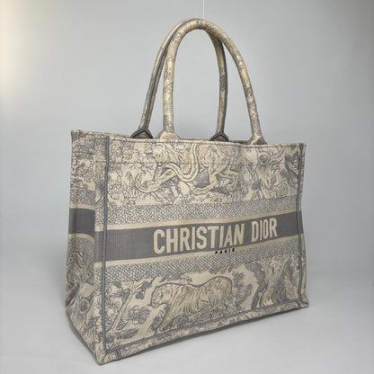 Dior Book Tote White Gray