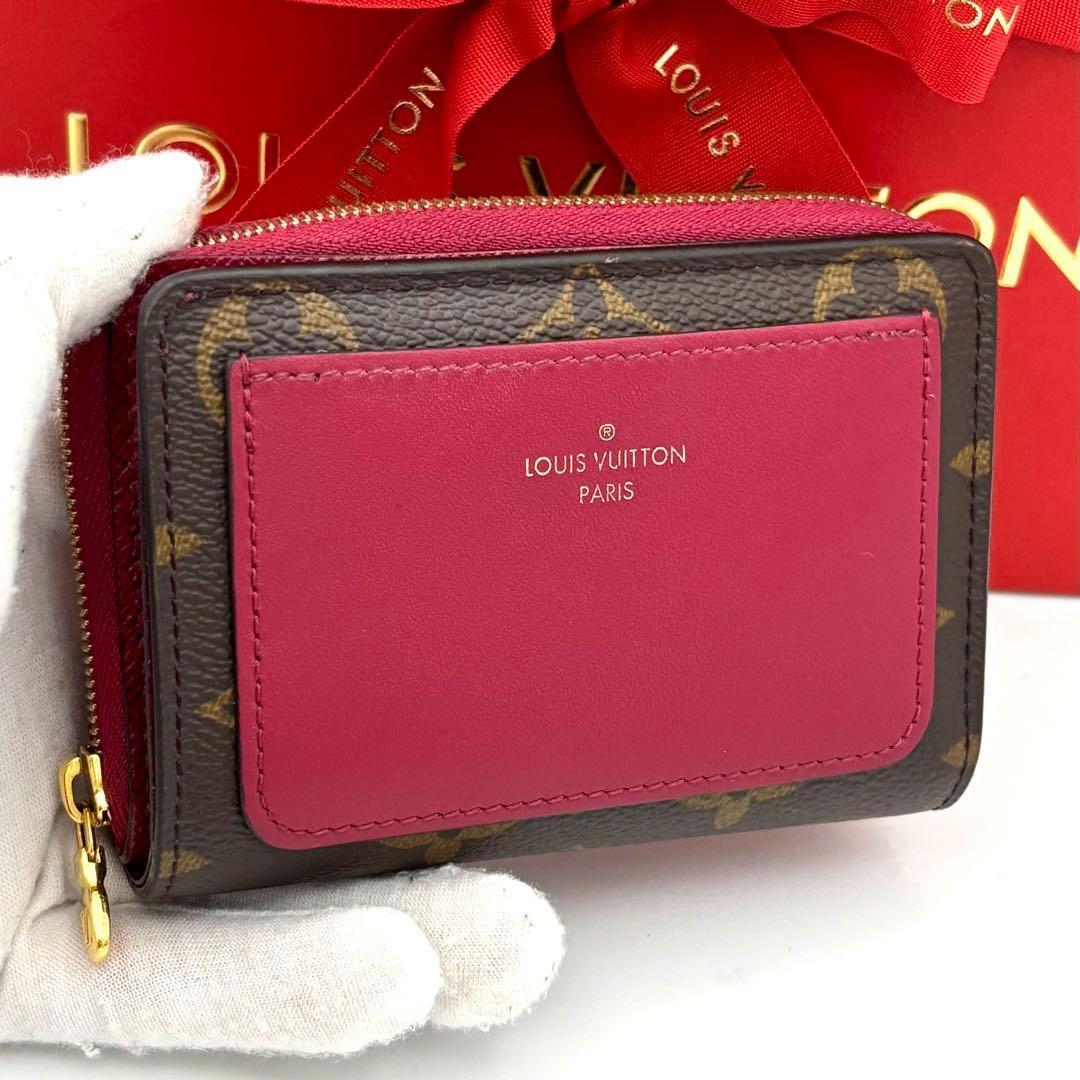Louis Vuitton Portefeuille Lou Fuchsia Monogram Red Wallet