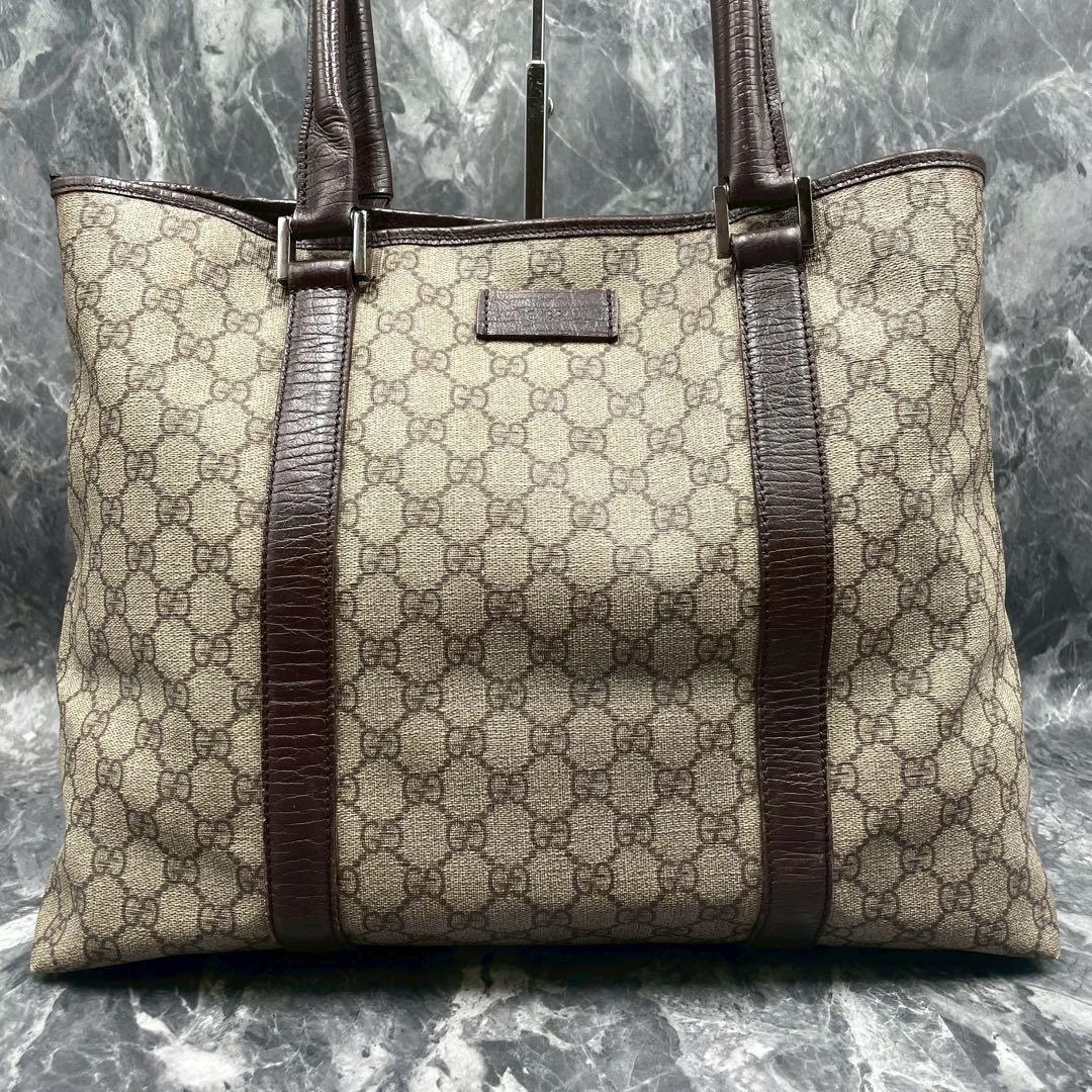 Gucci GG Tote Brown Beige Logo Leather — view 2