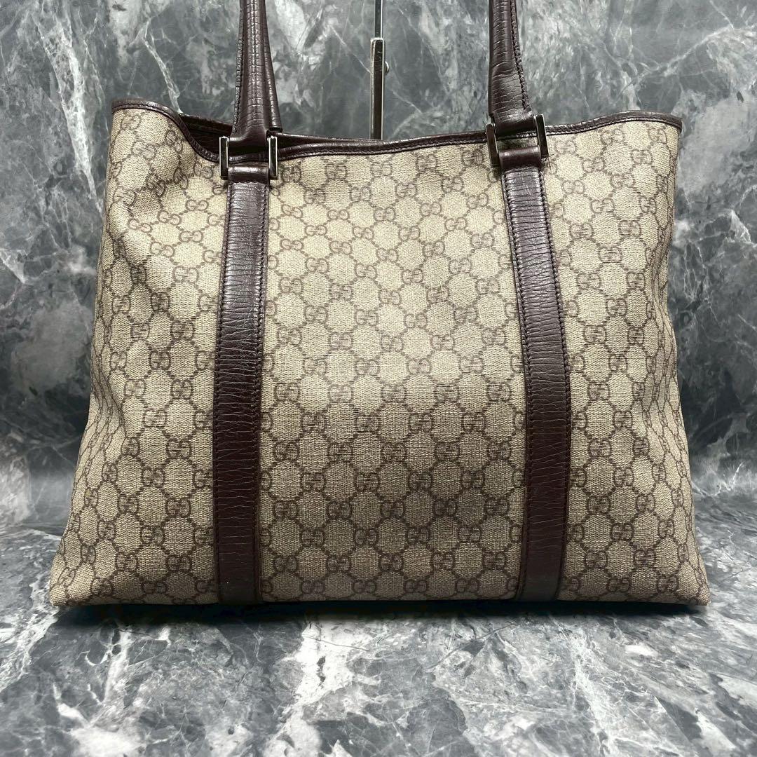 Gucci GG Tote Brown Beige Logo Leather — view 3