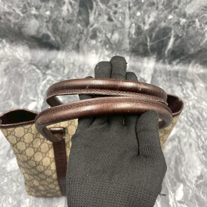 Gucci GG Tote Brown Beige Logo Leather — view 4