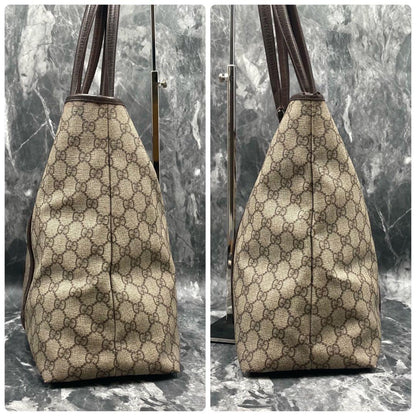 Gucci GG Tote Brown Beige Logo Leather — view 7