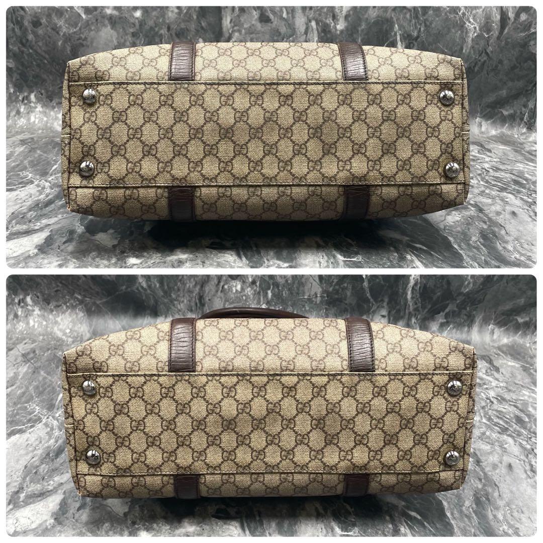 Gucci GG Tote Brown Beige Logo Leather — view 8
