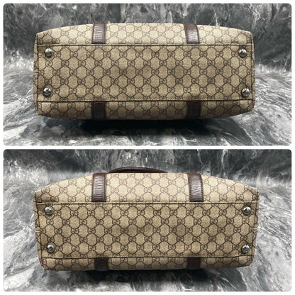 Gucci GG Tote Brown Beige Logo Leather — view 8