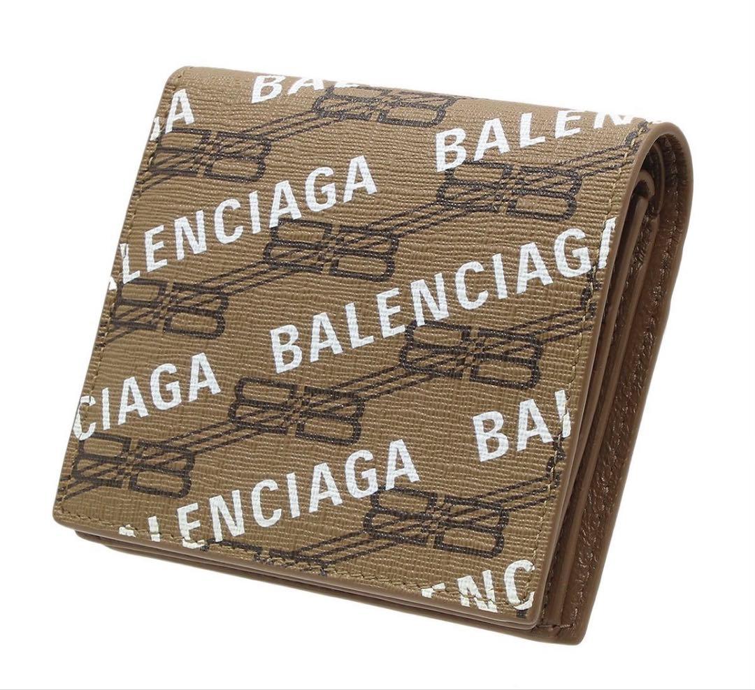 Balenciaga New BB Monogram Logo All Over Pattern Bifold Wallet — view 3