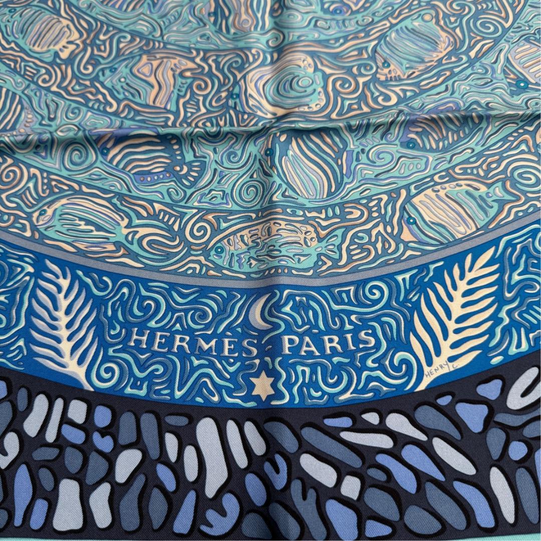 Hermes Carre 90 Legend of Coral and Fish Silk Scarf — view 5