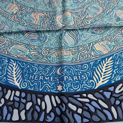 Hermes Carre 90 Legend of Coral and Fish Silk Scarf — view 5