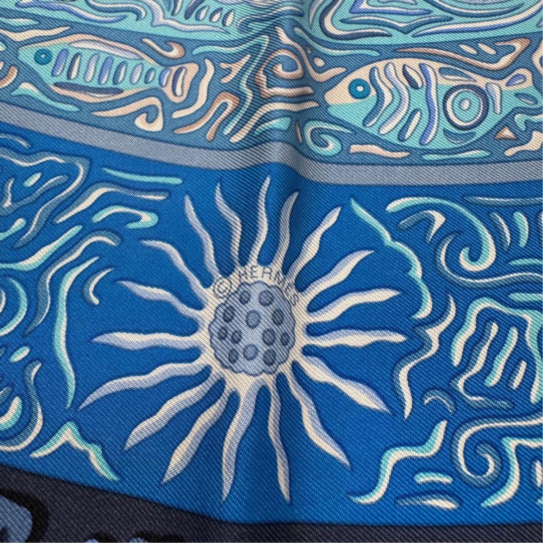 Hermes Carre 90 Legend of Coral and Fish Silk Scarf — view 7