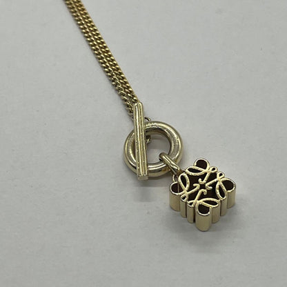 Loewe Anagram Pendant Necklace Gold Color