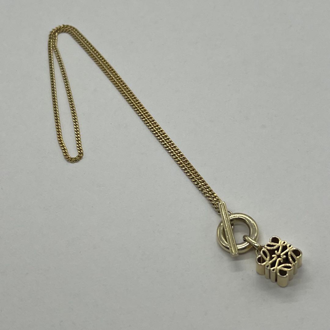 Loewe Anagram Pendant Necklace Gold Color — view 2