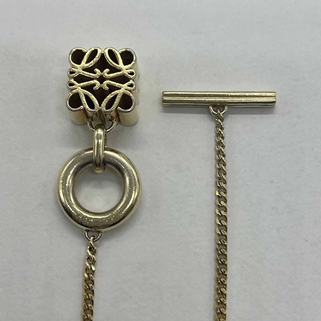 Loewe Anagram Pendant Necklace Gold Color — view 3