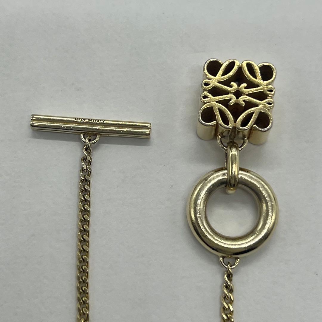 Loewe Anagram Pendant Necklace Gold Color — view 4