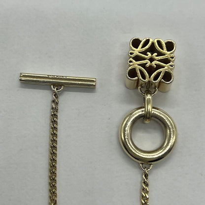 Loewe Anagram Pendant Necklace Gold Color — view 4