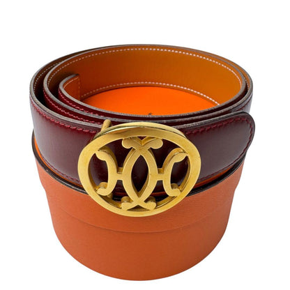 Hermes Double H Circle Logo Reversible Belt Vintage