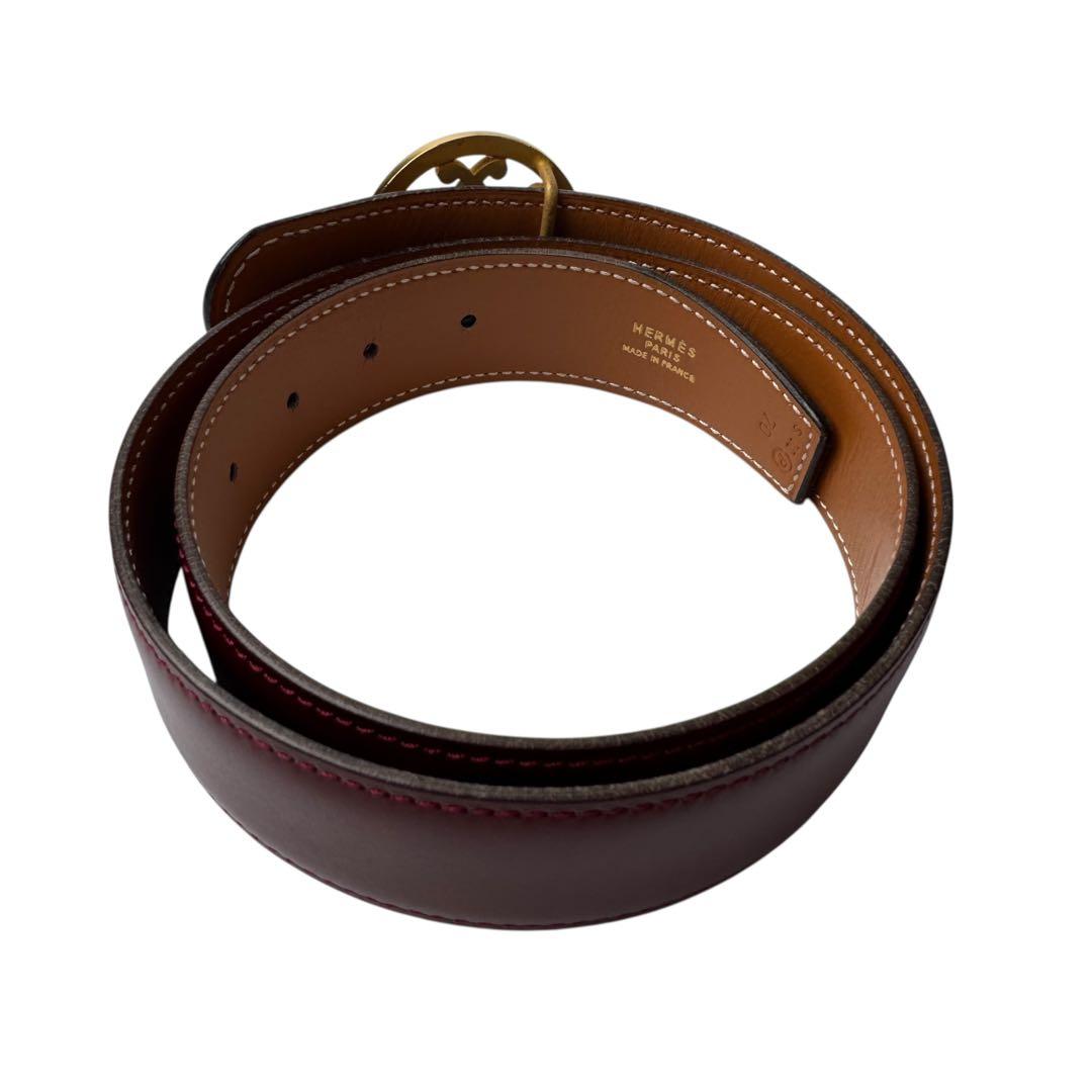 Hermes Double H Circle Logo Reversible Belt Vintage — view 3