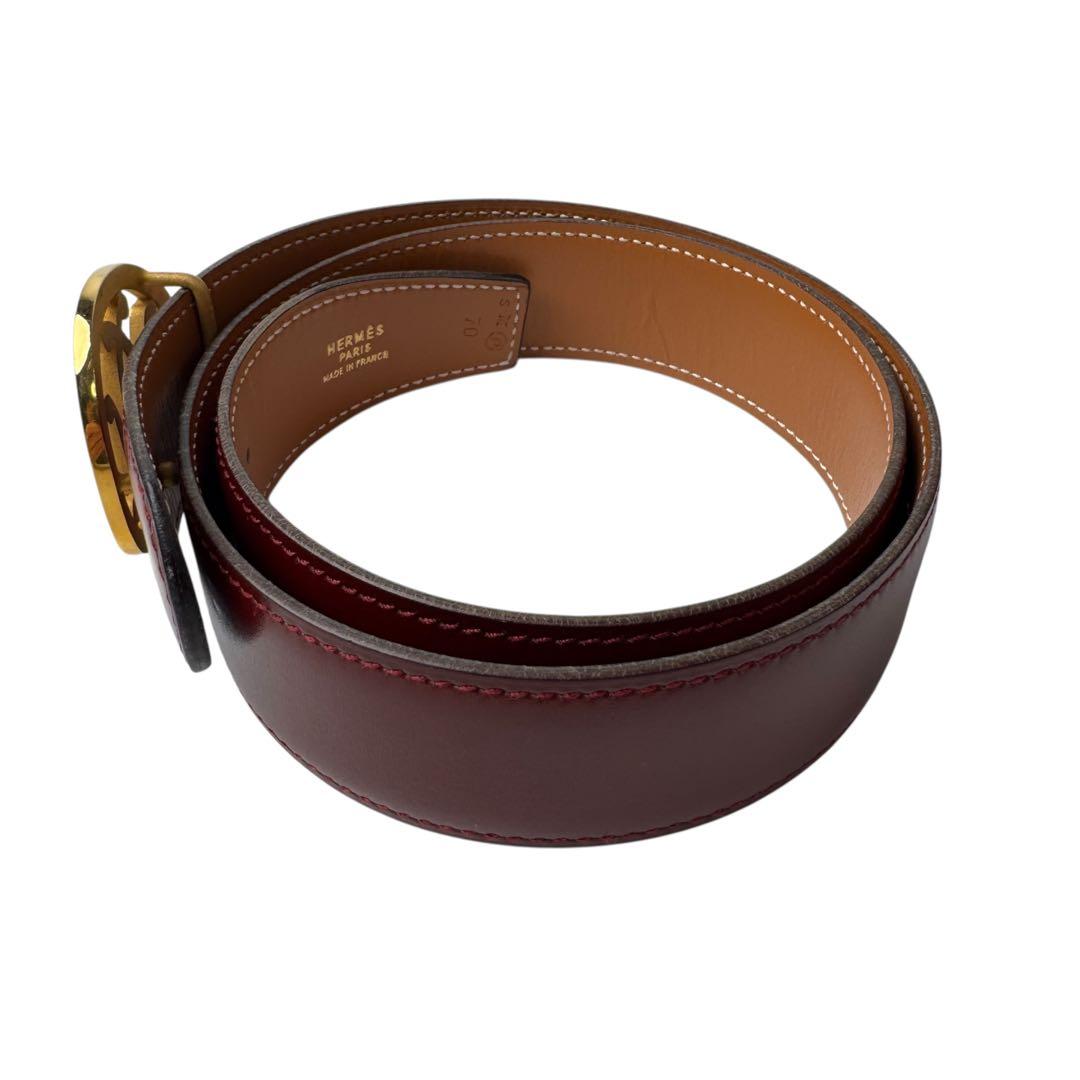 Hermes Double H Circle Logo Reversible Belt Vintage — view 4