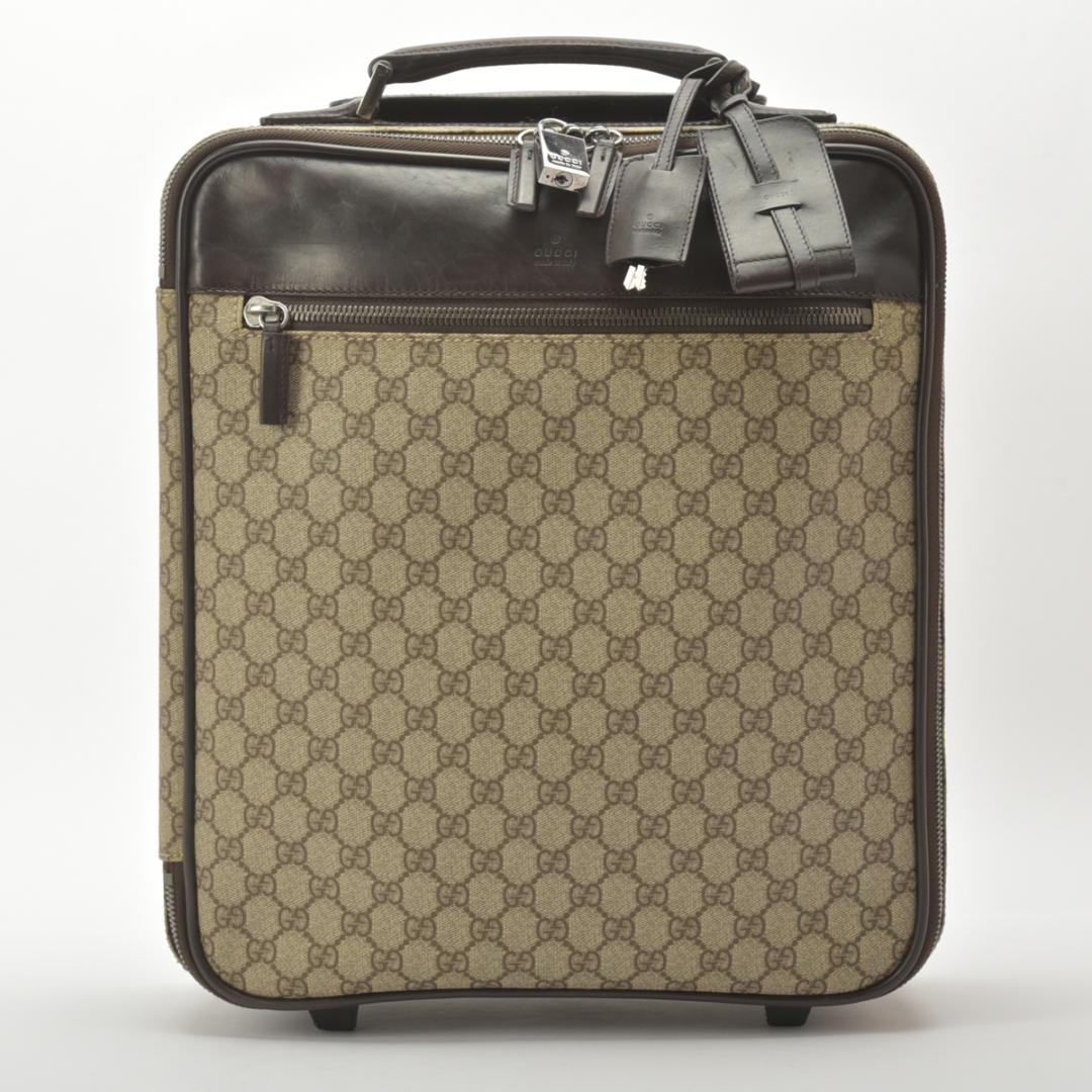 Gucci GG Supreme Travel Bag Suitcase Beige Brown