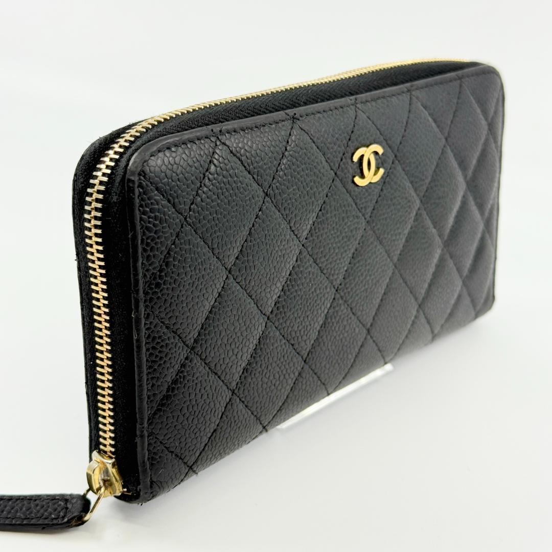 Chanel Quilted Wallet Caviar Leather
