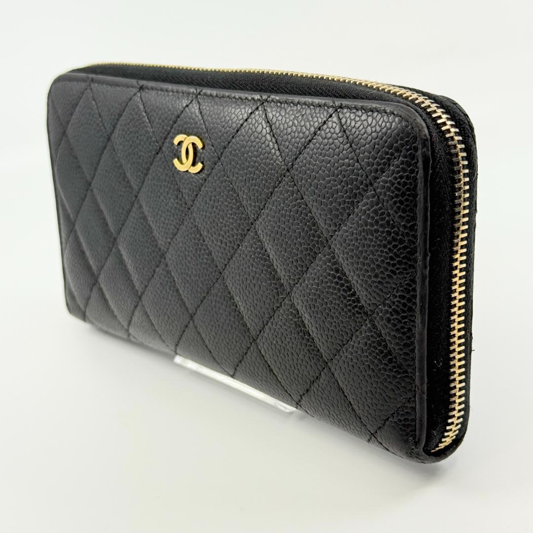Chanel Quilted Wallet Caviar Leather