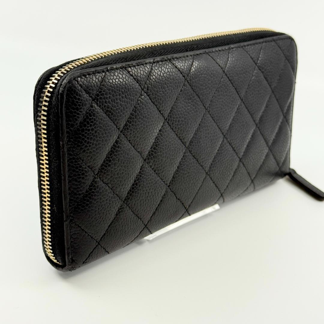 Chanel Quilted Wallet Caviar Leather