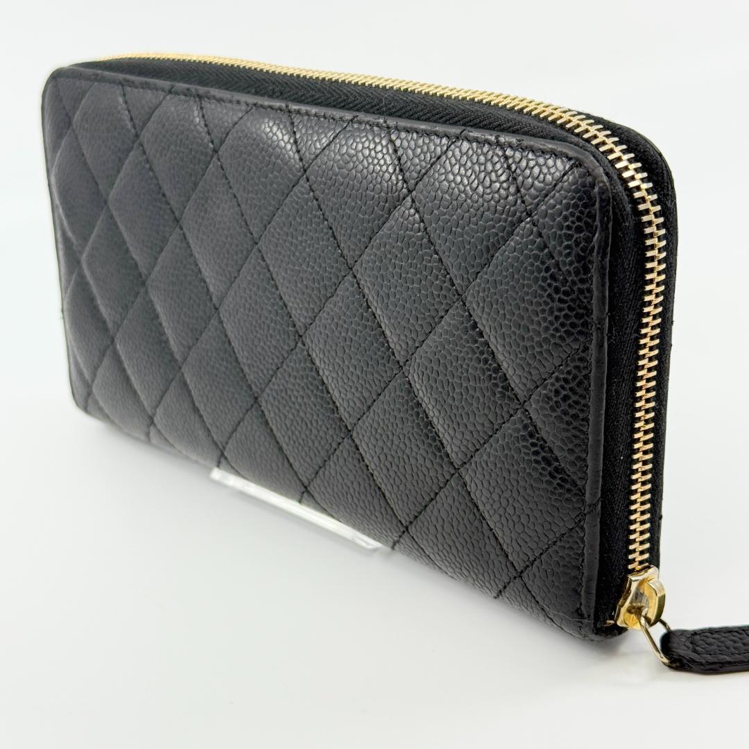 Chanel Quilted Wallet Caviar Leather
