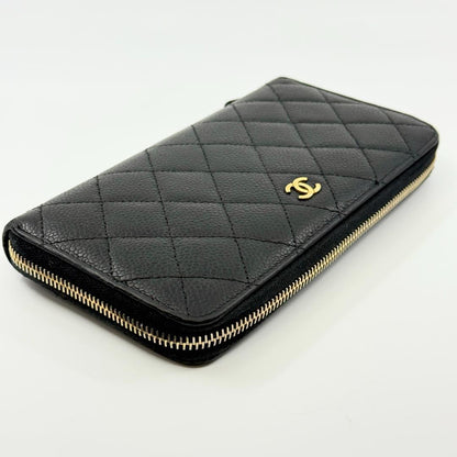 Chanel Quilted Wallet Caviar Leather