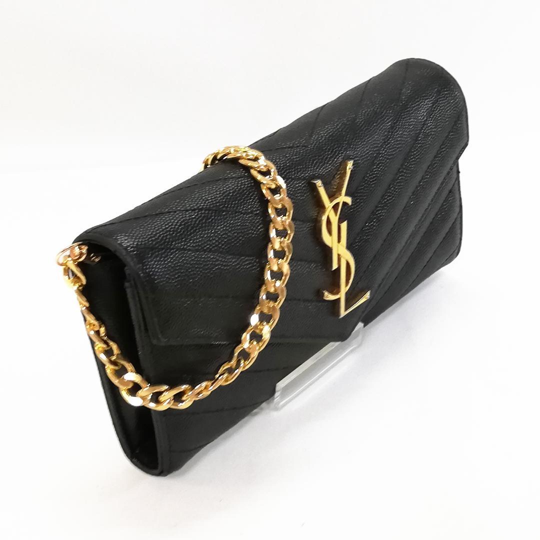 Saint Laurent Wallet Matelasse Stitch Flap
