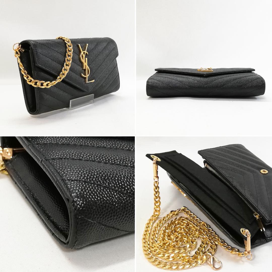 Saint Laurent Wallet Matelasse Stitch Flap