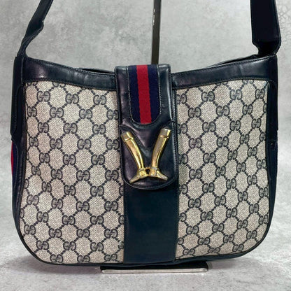 Gucci GG Sherry Line Shoulder Bag Navy Leather — view 2