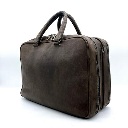 Bottega Veneta Business Bag Intrecciato Leather Brown