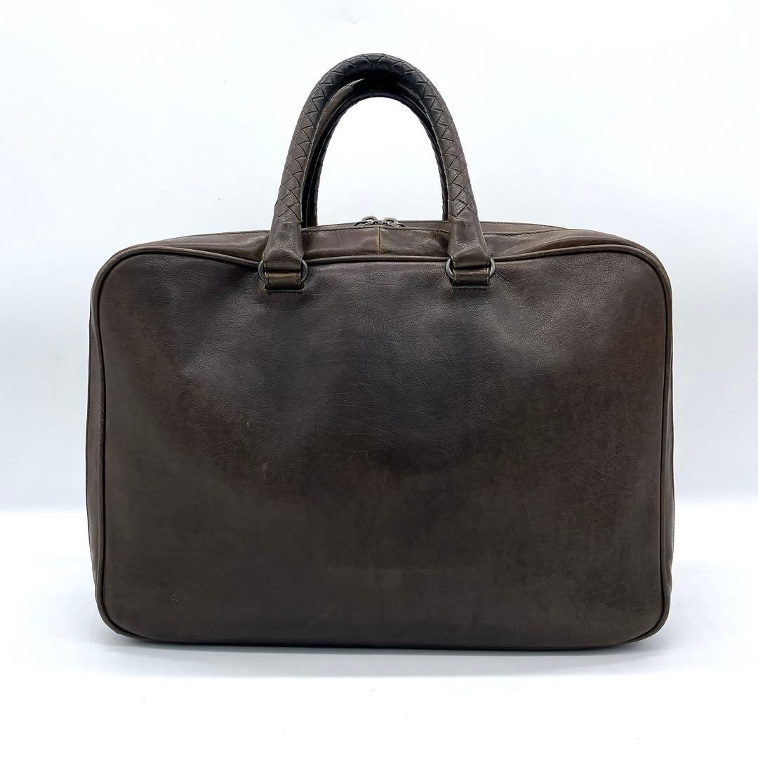 Bottega Veneta Business Bag Intrecciato Leather Brown